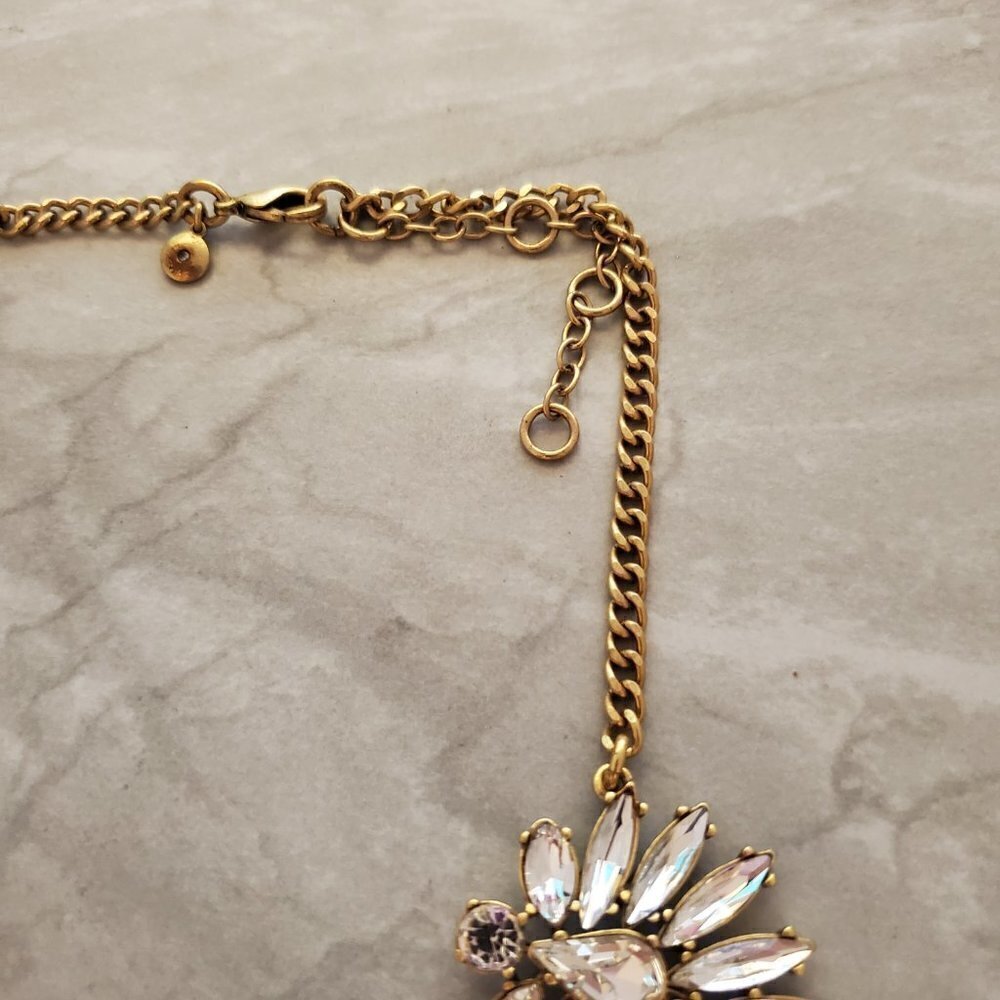 ✨ J.Crew Rhinestone Crystal Cluster Statement Bridal Wedding Necklace ✨ - Picture 4 of 14